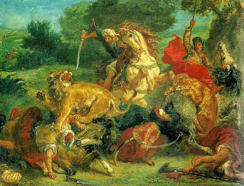 Eugene Delacroix lejonjakt